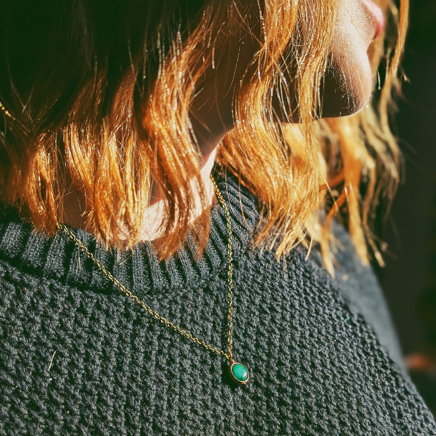 Malachite Necklace - Handcrafted Crystal and Brass Jewelry (A Stone of Transformation and Balance)