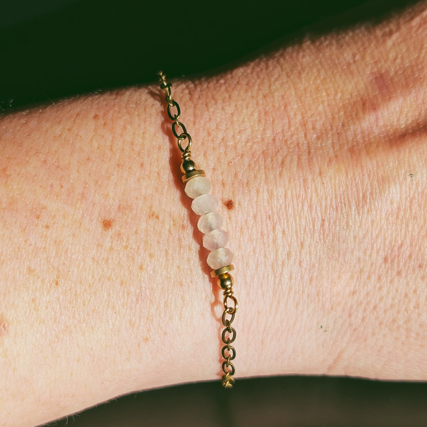 Rose Quartz Bracelet - Handcrafted Crystal and Brass Jewelry (Stone of Pure Love)