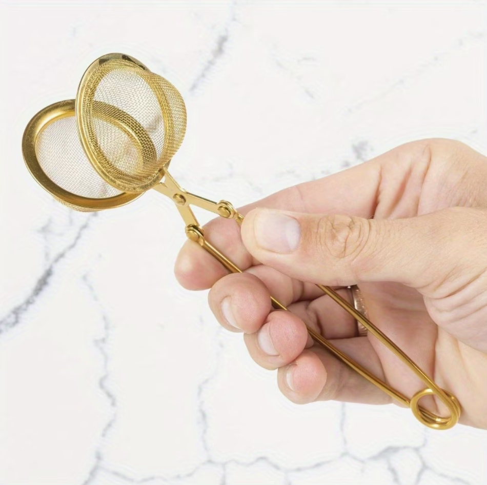 Stainless Steel Mesh Ball Squeeze Handle Steeper