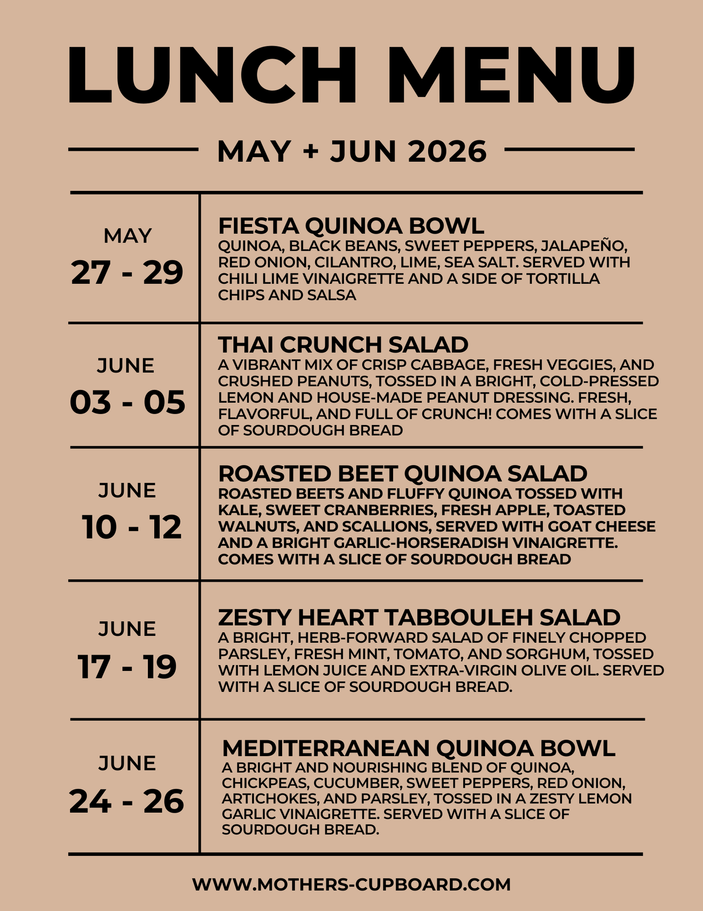 Weekly Lunch (LOCAL DELIVERY ONLY)