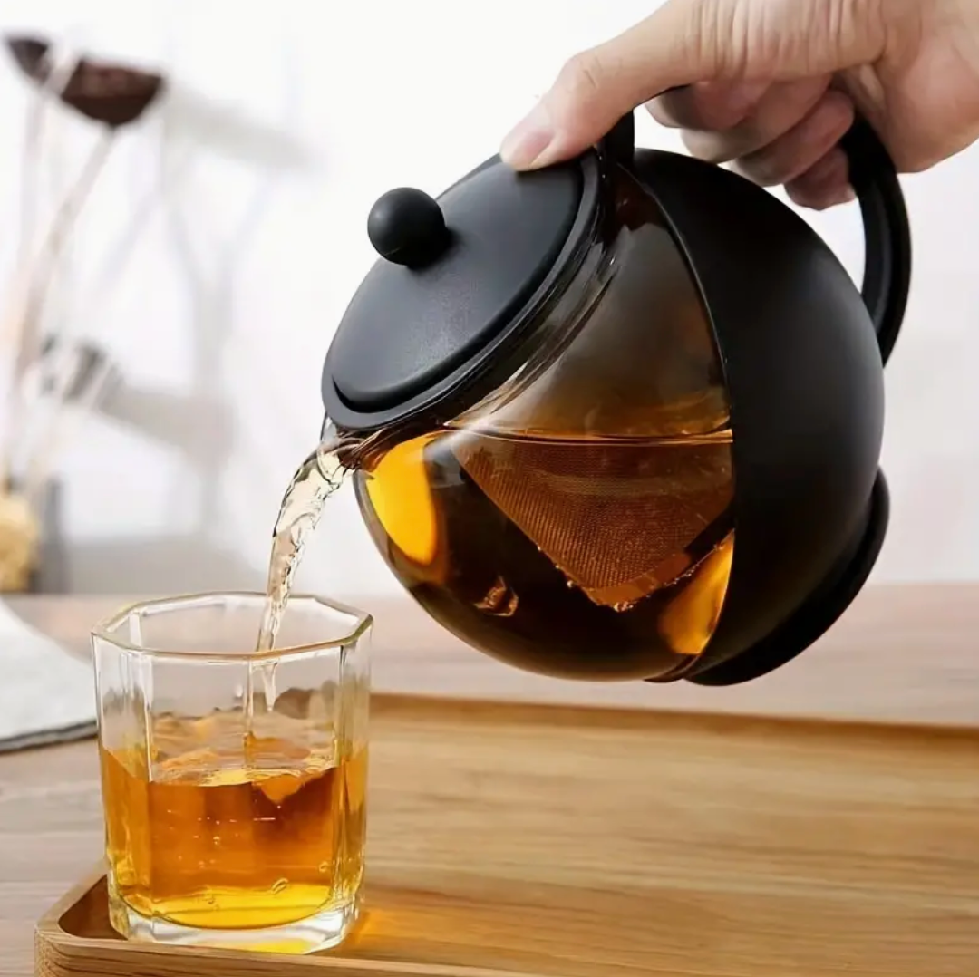 Glass Teapot - Half Moon 42.27oz Tea Maker With Removable Filter And Infuser